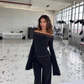 Sexy Off-shoulder Fitted Top For Women