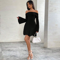 Chic Minimalist Off-shoulder Bodycon Mini Skirt