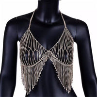 Diamond Fringed Body Bikini Chest Chain