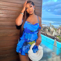 Fashionable Printed Dress Elegant And Figure-hugging