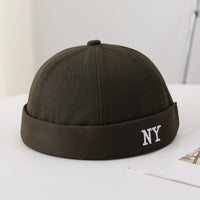 Men's Single-color Embroidered NY Letter Adjustable Trendy And Bohemian Style Landlord Hat, Suitable For Daily Casual Street Dance Outfits.