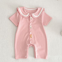 Baby Bear Rabbit Ear Jumpsuit Summer Sunken Stripe Cotton Going Out Clothes