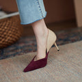 Commuter High Heels Women's Pointed-toe Colorblock Shallow Mouth
