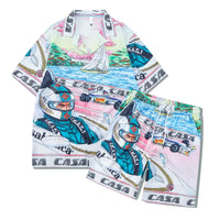 Beach Men And Women Short Sleeve Shirt Outfit
