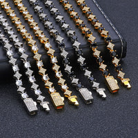 Mens 6mm Star Zircon Tennis Bracelet