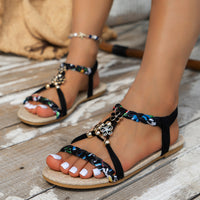 Summer New Wedge Platform Rhinestone Peep Toe Sandals Plus Size Women