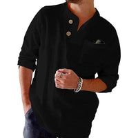 Cotton And Linen Loose Casual Solid Color Men's Top