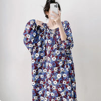 High-end Sleepwear Spring Autumn Round-neck Long Dress
