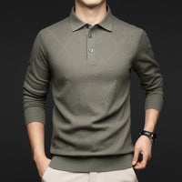 Lapel New Middle-aged People's Long Sleeve Business Casual Dad Wear Bottoming Sweater Men