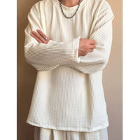 Fashion Men's Black Round Neck Loose Sweatshirt
