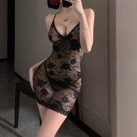 Purple Pure Desire Nightdress Sexy Lace Bed Free Pajamas
