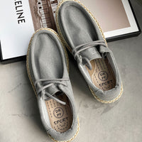 Summer Men's Trendy Flat Low-top Cloth Shoes Linen Fisherman Shoes Fashion