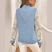 Womens ChicNiche Blouse With A Hollowed-out V-neck Design