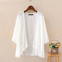 Summer Fashion Womens Solid-color Short-sleeve Cardigan