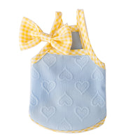 Heart Relief Texture Bow Suspenders Vest Small Dog