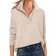 Solid Color Top V-neck Long Sleeve Loose Fashion