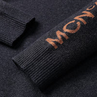 New Middle-aged Simple Striped Letters Jacquard Bottoming Shirt Sweater