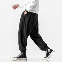 Male Plus Size Chubby Drawstring Leg Tied Lantern Pants