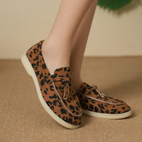 Leopard Print Casual Slip-on Pumps British Style Single-layer Shoes