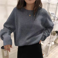 Korean-style Casual Solid-color Figure-flattering Sweater