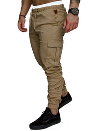 Men's Multi-pocket Micro-elastic Sports Casual Fitness Ankle-tied Trousers
