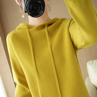 Thick Sweater Base Layer Coat Top Hooded Wool Knit Sweater