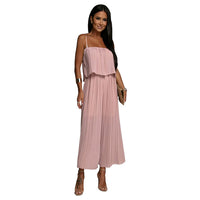 Strap Tube Top Pleated Loose Fashion Jumpsuit