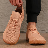 Fly Woven Mesh Breathable Couple Wide Head Wide Last Bare Feet Casual Sneaker