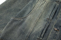 Washed And Worn Denim Jacket Men