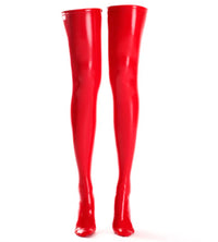 Sexy Anime Cosplay Glossy High-Elastic Latex Patent Leather Over-the-Knee Thigh-High Stockings