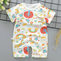 Thin Cotton Short-sleeved Short-climbing Jumpsuit For Boys And 1 Baby Girl
