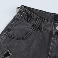 Men's Distressed Washed American Street Retro Loose Shorts