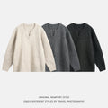 Retro Loose-fit Heavyweight Textured Knit Sweater Cardigan