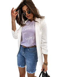 Summer New Style Denim Ripped Five-Point Pants Fashion Fringed Jeans Women