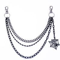 Trendy Punk Metal Personality Three-layer Spider Web Jeans Chain