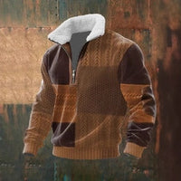 New Men's Casual Long-sleeve Hoodie With A Stand-up Collar And Zipper