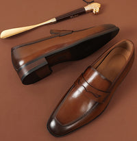 Men's Leather Shoes Business First Layer Cowhide Lazy