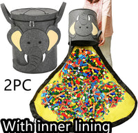 Felt Storage Bag Toy Play Mat 2 In 1 Pull Rope