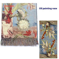Tassel Digital Printing Scarf Cashmere Oil Painting Shawl