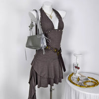 Sexy Halterneck Sleeveless Beaded Dress For Women