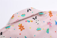 Cartoon Full Printed Bear Short-sleeved Shirt