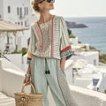 Women'S Loose Printed Pants Set
