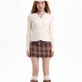 Plaid Skirt Women's High Waist A- Line Sheath Skirt