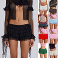 Flounced Wave Solid Color Lolita Low Waisted Shorts