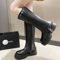 New Thick Bottom Two-way Belt Buckle High Leg Boot