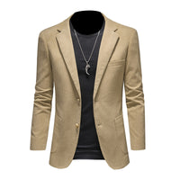 Mens Casual Corduroy Slim-fit Suit Jacket