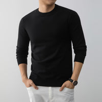 Mens Stylish And Minimalist Crew-neck Knit Sweater