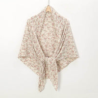 Pearl Chiffon Printed Square Scarf Pleated Scarf