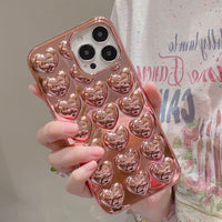 Solid Color Stereo Heart Mobile Phone Shell