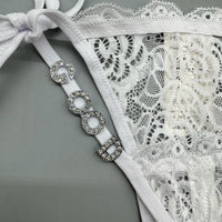 Traceless Briefs Lace Women's T-back Letters Diamond Decorations
